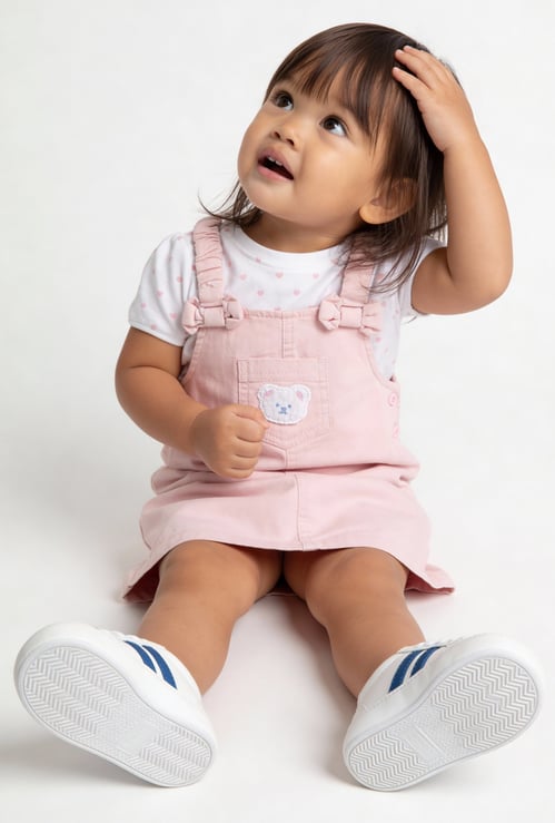 Girls Applique A-Line Dress with T-shirt