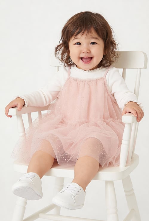 Girls A-line Tulle Dress with T-shirt