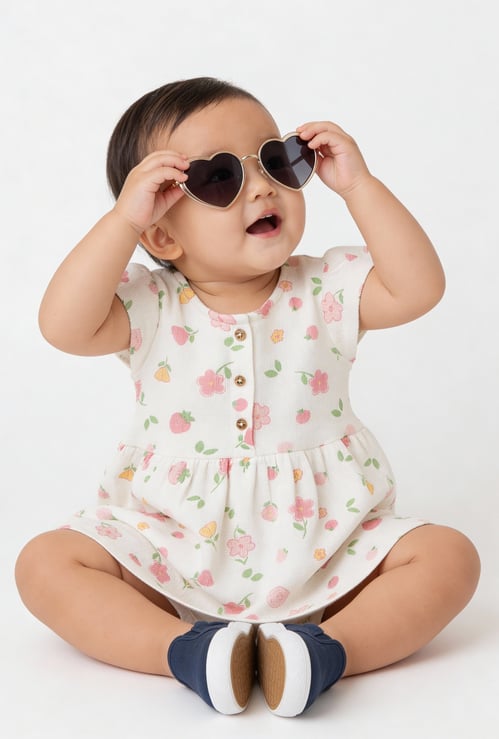 Girls Floral Print Dress