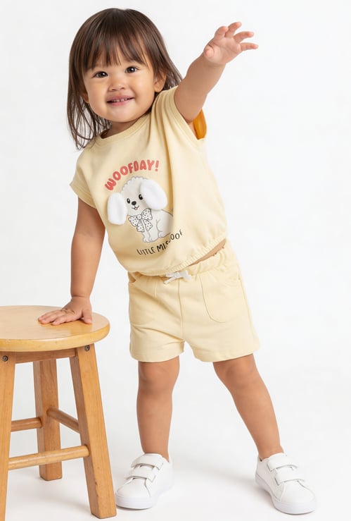 Girls Applique Shorts Set