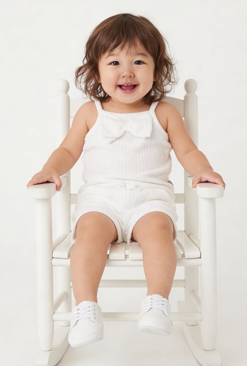 Girls Solid Shorts Set