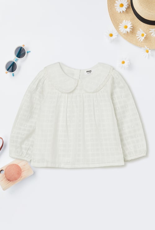 Girls Dobby Woven Top
