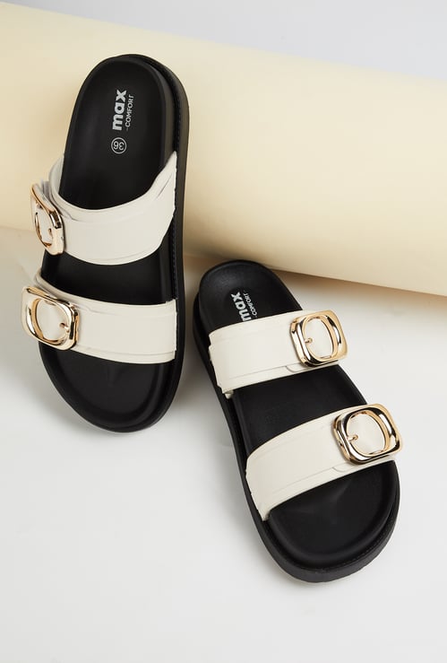 Women Solid Double Strap Sandals