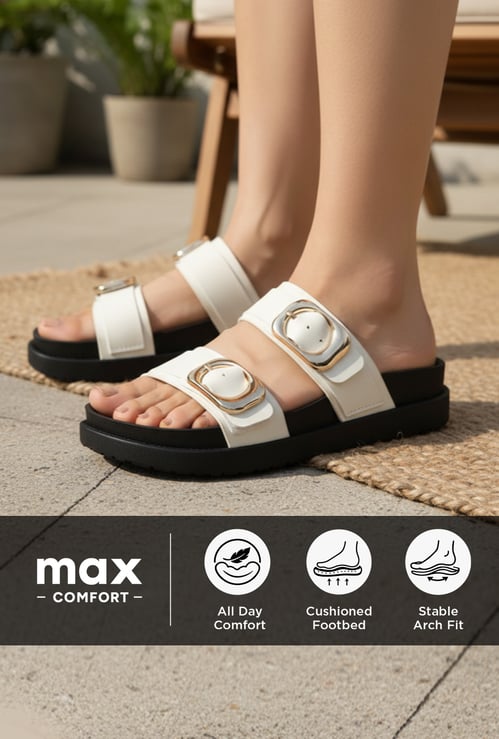 Women Solid Double Strap Sandals