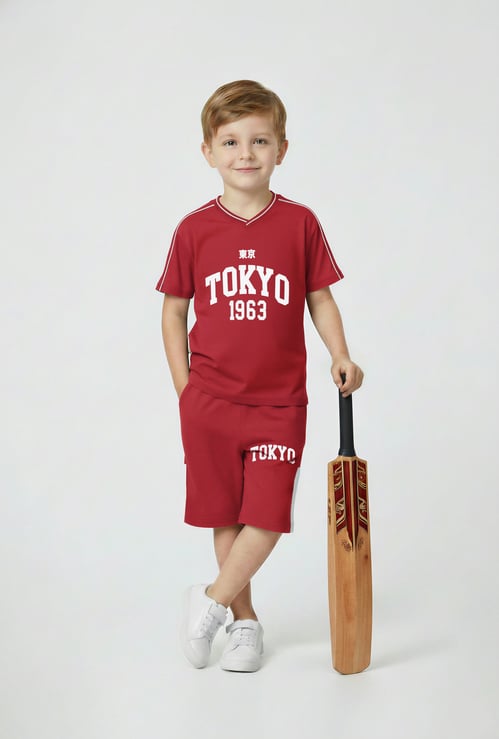 Boys Printed Shorts Set