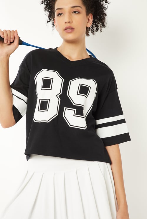 Women Printed Boxy Fit Sports T-shirt