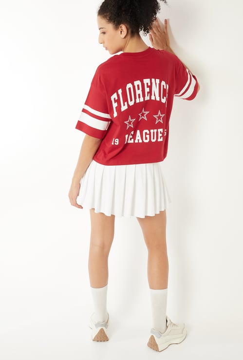 Women Printed Boxy Fit Sports T-shirt