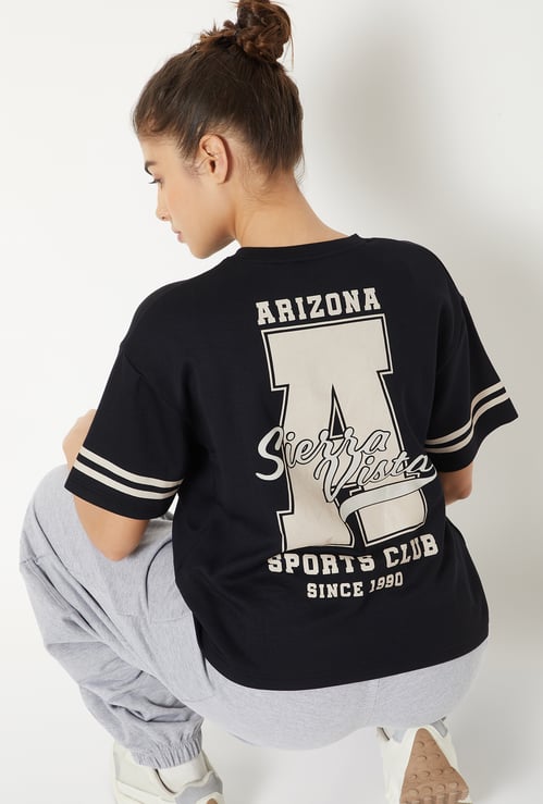 Women Varsity Print Boxy T-shirt