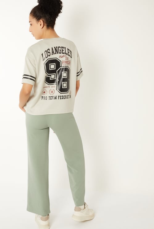 Women Varsity Print Boxy T-shirt