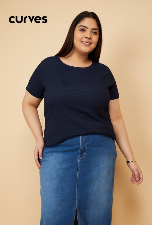 Women Textured T-shirt