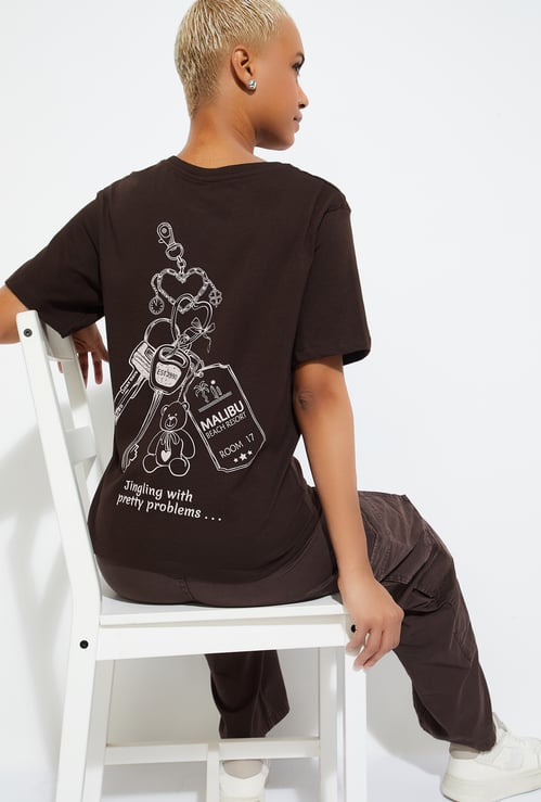 ALAYA F X URB_N Women Printed Relaxed Fit T-shirt