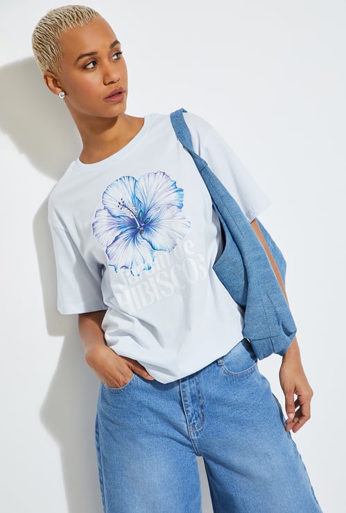 ALAYA F x URB_N Women Graphic Print Relaxed Fit T-shirt