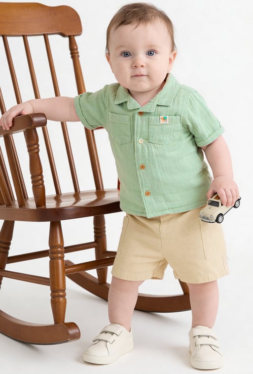 Boys Solid Shorts Set