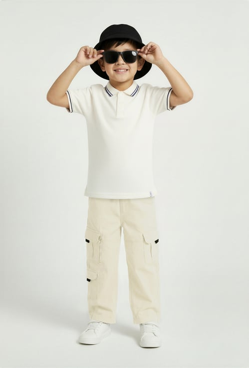 Boys Solid Polo T-shirt