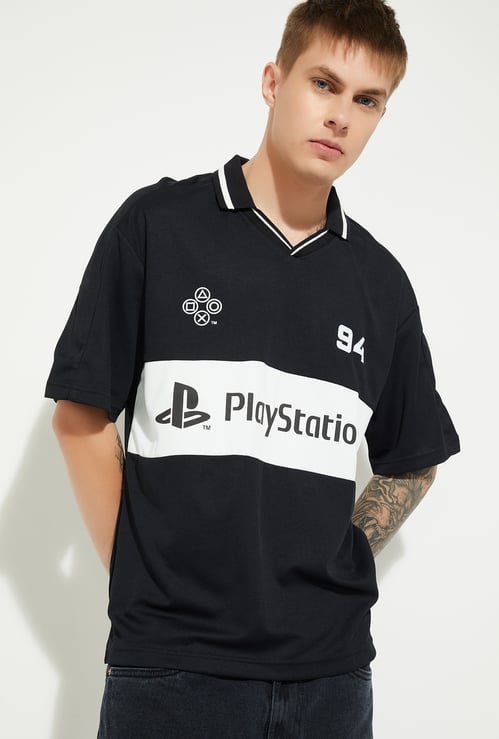 URB_N Men Oversized Printed Johnny Collar T-shirt
