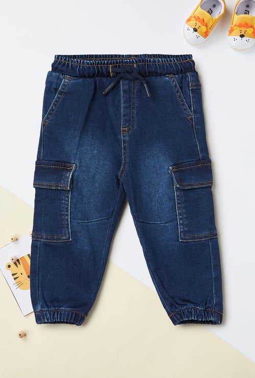 Boys Washed Cargo Jeans