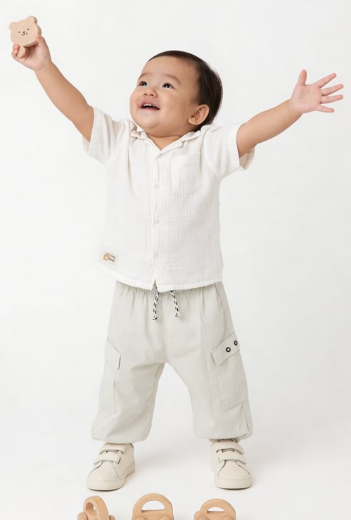 Boys Solid Cargo Joggers