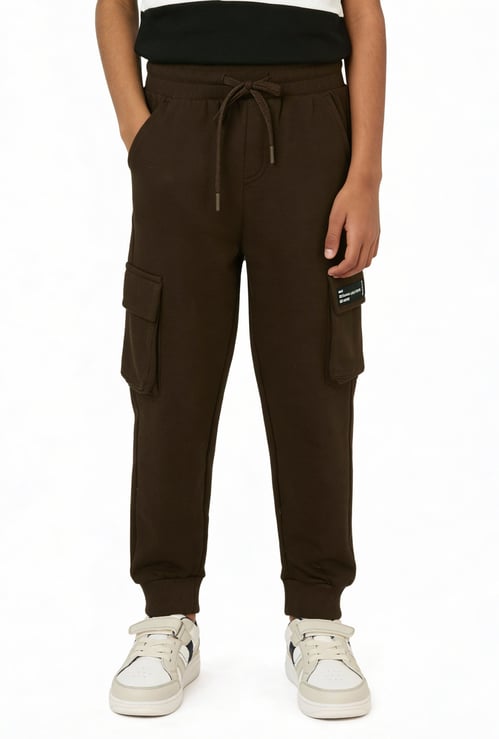 Boys Solid Cargo Joggers