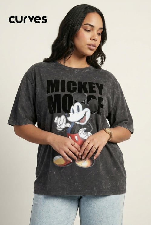 URB_N Women Mickey Mouse Oversized T-shirt