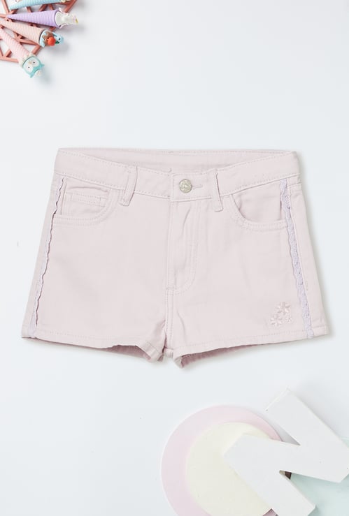 Girls Embroidered Denim Shorts