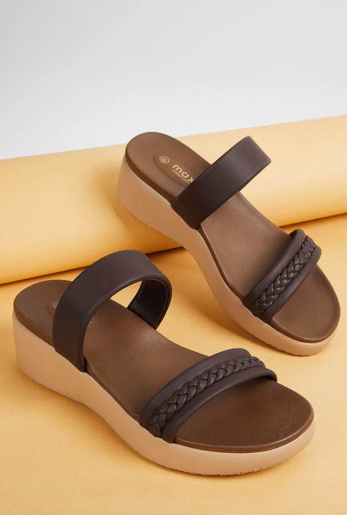 Women Braided Open Toe Platforms