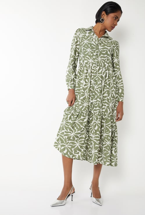 Women Printed Shirt Dress