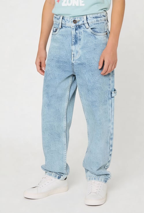 Boys Washed Cargo Jeans