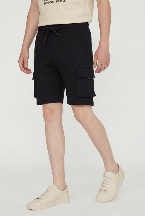 Boys Solid Cargo Shorts