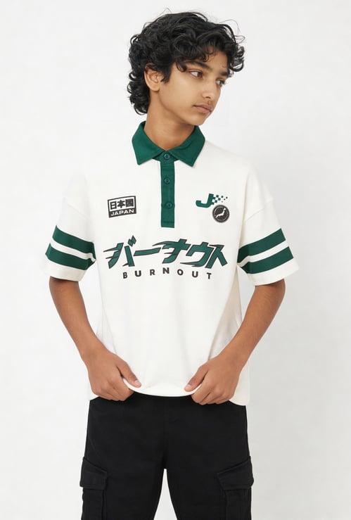 Boys Printed Polo T-shirt