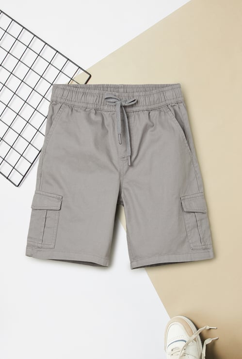 Boys Solid Cargo Shorts