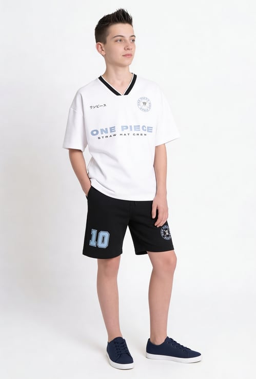 Boys One Piece Print Shorts Set