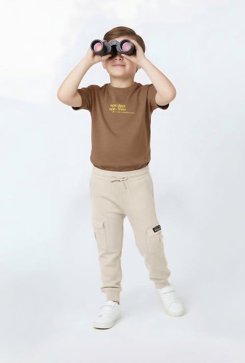 Boys Solid Cargo Joggers