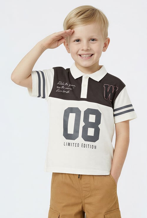 Boys Colourblock Polo T-shirt