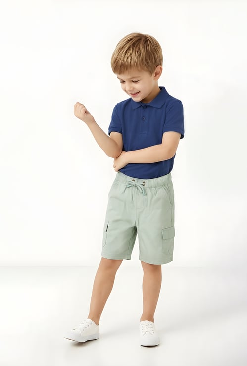 Boys Solid Cargo Shorts