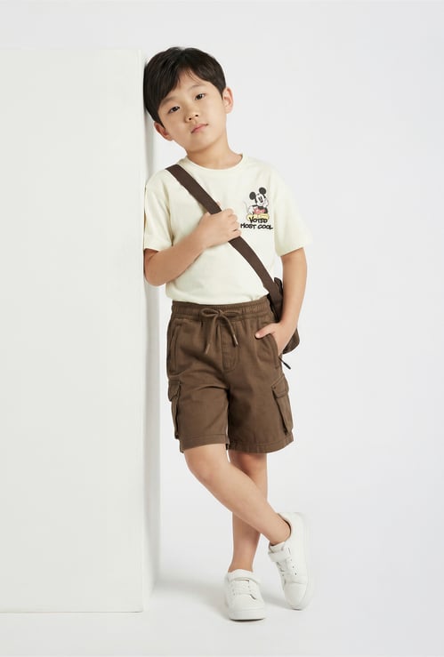 Boys Solid Cargo Shorts