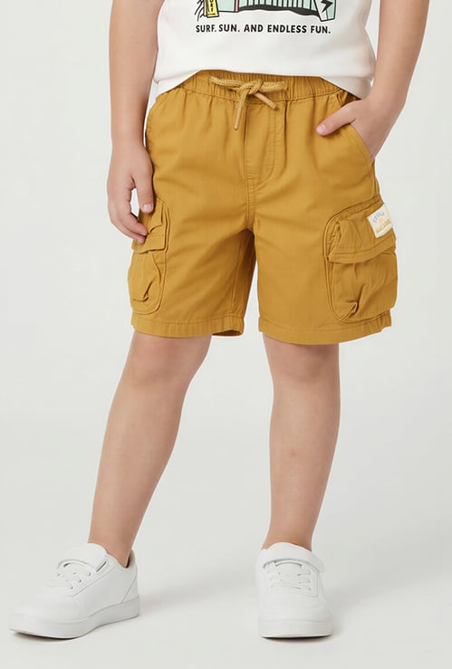 Boys Solid Cargo Shorts