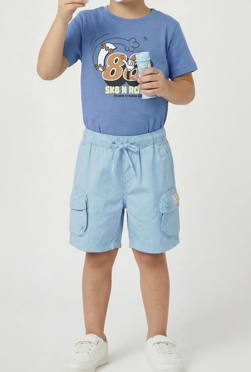 Boys Solid Cargo Shorts