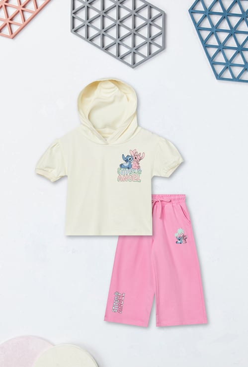 Girls Lilo & Stitch Print Track Pants Set