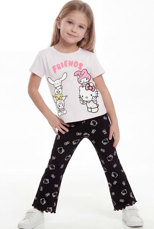 Girls Hello Kitty Print Top and Trousers
