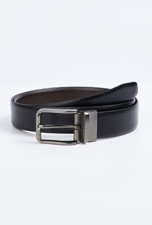 Men Textured Reversible Belt