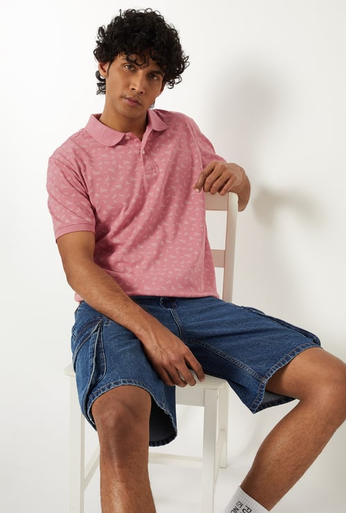 Men Printed Polo T-shirt