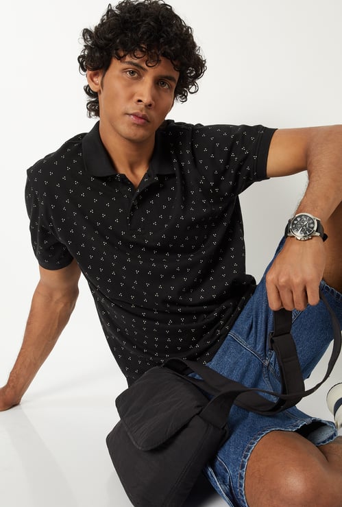Men Printed Polo T-shirt