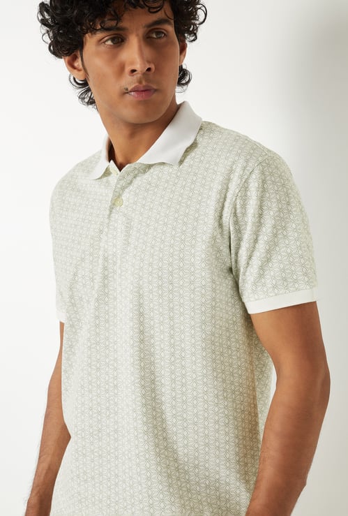 Men Printed Polo T-shirt