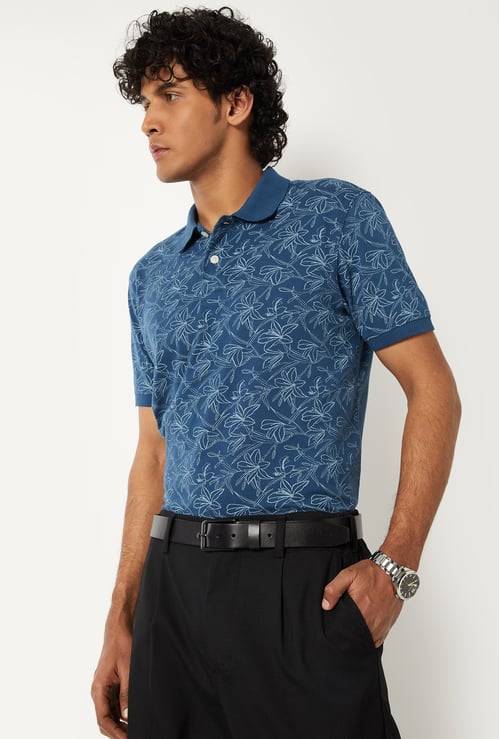 Men Printed Polo T-shirt