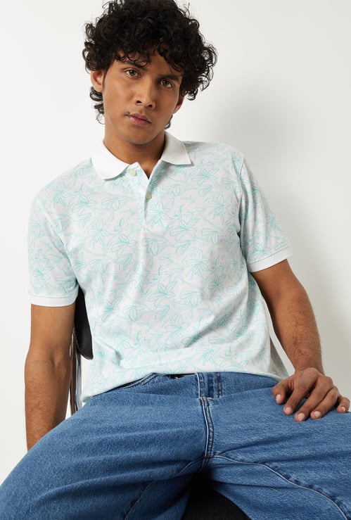 Men Printed Polo T-shirt