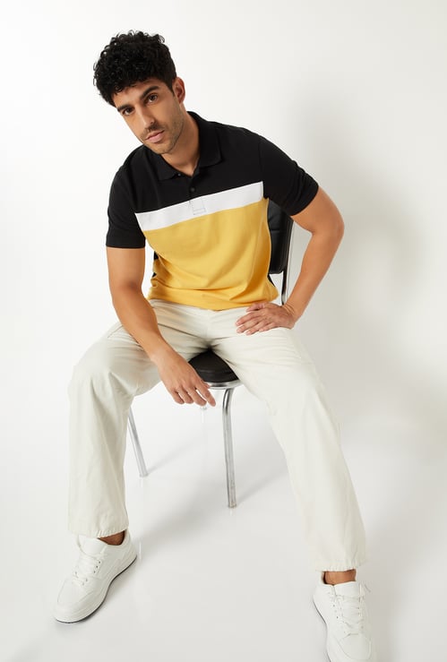 Men Colourblock Polo T-shirt