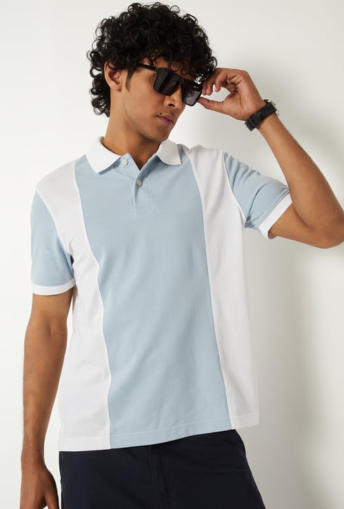 Men Colourblock Polo T-shirt