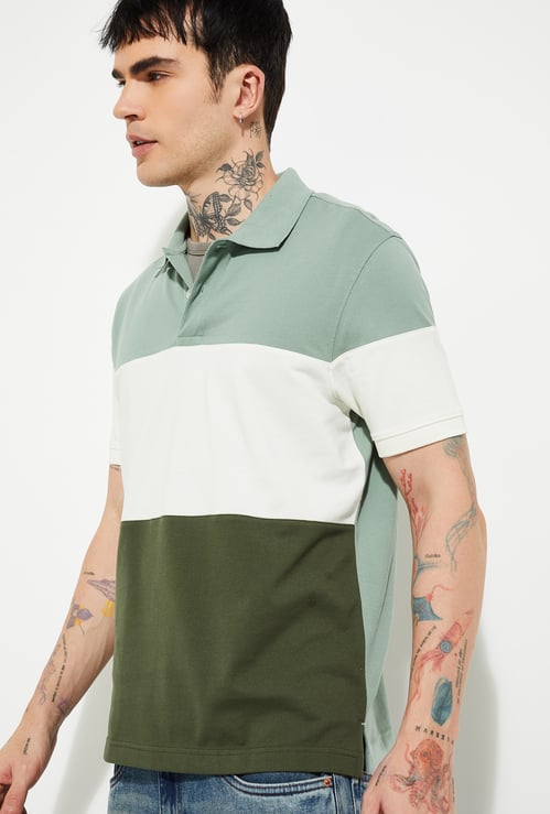 Men Striped Polo T-shirt