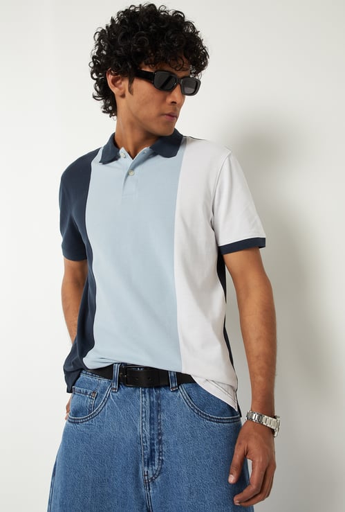Men Colourblock Polo T-shirt