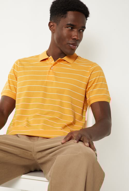 Men Striped Polo T-shirt